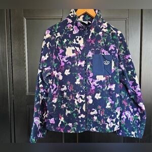 Adidas Originals Colorful Floral Zip Up Fleece- Size Small